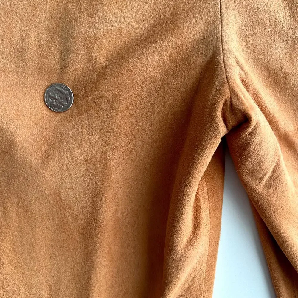 Saks Fifth Avenue VTG Lamb‎ Suede Pleated Straight Leg Peach Trouser Pants 6 8